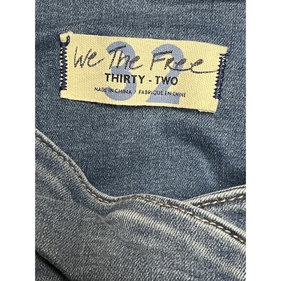 We The Free Jeans Womens 32 Denim Flare High Rise Stretch Boho Raw Hem Pants - Picture 4 of 10